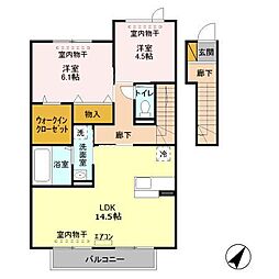 アールグレイ　Ｂ 2階2LDKの間取り