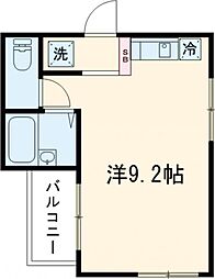 JR横浜線 町田駅 徒歩8分の賃貸アパート 2階ワンルームの間取り
