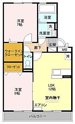 ソレアード 2階2LDKの間取り