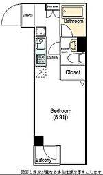 JR中央線 荻窪駅 徒歩13分の賃貸マンション 1階1Kの間取り