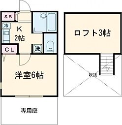 アザレ町田 1階1Kの間取り