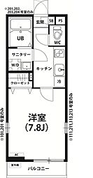 リブリ・ダロル 1階1Kの間取り