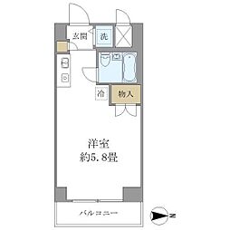 JR総武線 錦糸町駅 徒歩15分の賃貸マンション 10階ワンルームの間取り