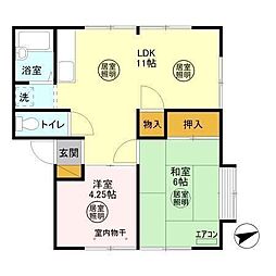 シンフォニー加藤 2階2LDKの間取り