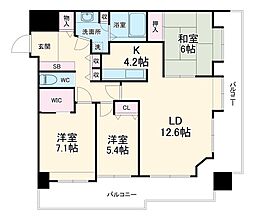 プレステージさがみ夢大通り 10階3LDKの間取り