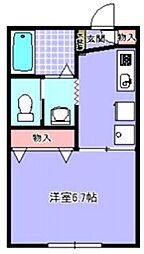 フェリーチェ蘇我 1階1Kの間取り