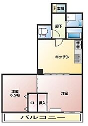 第2潮ビル 5階1LDKの間取り