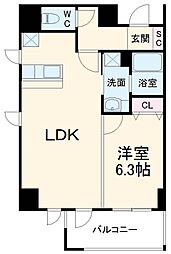 千葉ポートイースト 6階1LDKの間取り