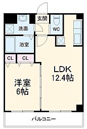 メイ アジュール登戸 3階1LDKの間取り