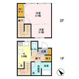 ＩＫマスヤ 1階2Kの間取り