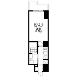 JR総武線 千葉駅 徒歩12分の賃貸マンション 9階1Kの間取り