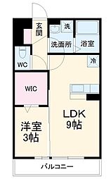 ヴィーブル浦和 1LDKの間取図画像