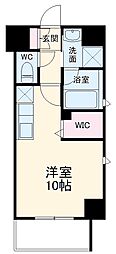 名古屋市営東山線 今池駅 徒歩4分の賃貸マンション 12階ワンルームの間取り
