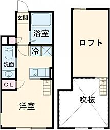 JR中央線 荻窪駅 徒歩10分の賃貸アパート 1階ワンルームの間取り
