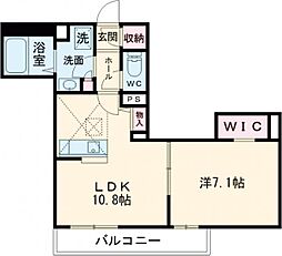Ｖｅｒｆｏｒｅｔ 1階1LDKの間取り