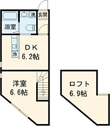 Ｌｅｎ　ｆｏｒｔ　町田 2階1DKの間取り