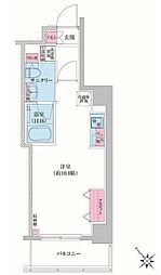 JR中央線 荻窪駅 徒歩5分の賃貸マンション 6階ワンルームの間取り