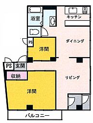 プライム伊藤 3階2LDKの間取り