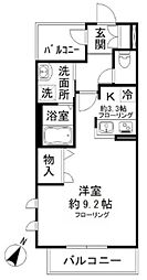 ＫＩＲＩＥ　ＭＡＩＳＯＮ国立 3階ワンルームの間取り
