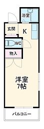 京福電気鉄道北野線 鳴滝駅 徒歩9分の賃貸アパート 1階1Kの間取り