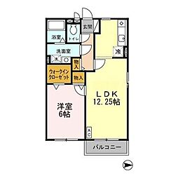 ストークコート 2階1LDKの間取り