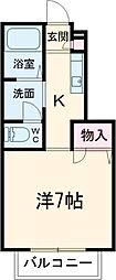 ポートハイツ 1階1Kの間取り