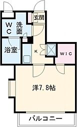 京王線 西調布駅 徒歩12分の賃貸マンション 1階1Kの間取り