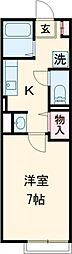京王線 調布駅 徒歩5分の賃貸アパート 2階1Kの間取り