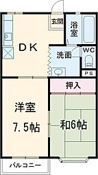 豊橋鉄道東田本線 前畑駅 徒歩8分の賃貸アパート 2階2DKの間取り