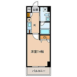 京王線 飛田給駅 徒歩3分の賃貸マンション 1階1Kの間取り