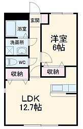豊橋鉄道東田本線 赤岩口駅 徒歩22分の賃貸マンション 2階1LDKの間取り