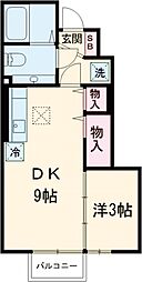 ソレイユ 1階1LDKの間取り