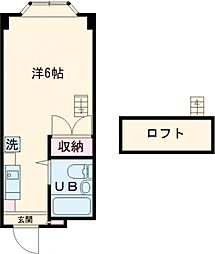 東京メトロ丸ノ内線 東高円寺駅 徒歩5分の賃貸アパート 2階ワンルームの間取り