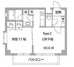 ガーデン中野 1LDKの間取図画像