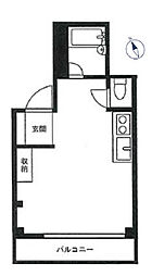コアプラス立川みなみ 6階ワンルームの間取り