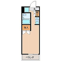 ヴィラ・エムロード 2階ワンルームの間取り