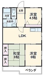ヴィラまえばし 5階3LDKの間取り