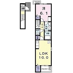 サピー6 1LDKの間取図画像