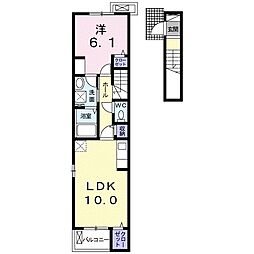 サピーVI 2階1LDKの間取り