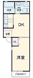 東急東横線 大倉山駅 徒歩9分の賃貸アパート 1階1DKの間取り