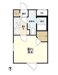 東急目黒線 奥沢駅 徒歩5分の賃貸マンション 4階1Kの間取り