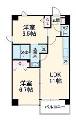 ＫＹＯＷＡＨＯＵＳＥ 3階2LDKの間取り