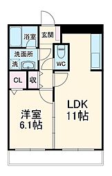 JR東海道本線 豊橋駅 徒歩20分の賃貸マンション 1階1LDKの間取り