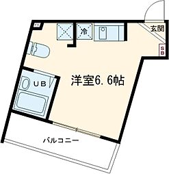 ジェムストーン目黒南 3階ワンルームの間取り