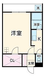 セザンヌ三谷 1階1Kの間取り