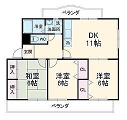 エスペランサ 2階3DKの間取り