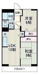 JR埼京線 武蔵浦和駅 徒歩19分の賃貸アパート 2階2LDKの間取り