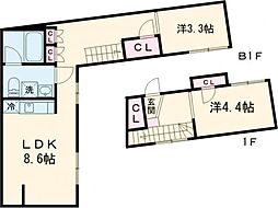 ＰＡＳＥＯ　ＳＡＮＧＥＮＪＡＹＡ−ＥＡＳＴ 1階2LDKの間取り