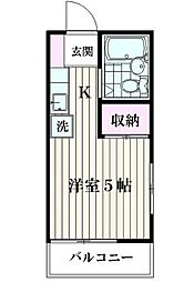 セントラルハイツ 1階1Kの間取り