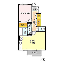 バイオ21　15−17 1階1LDKの間取り